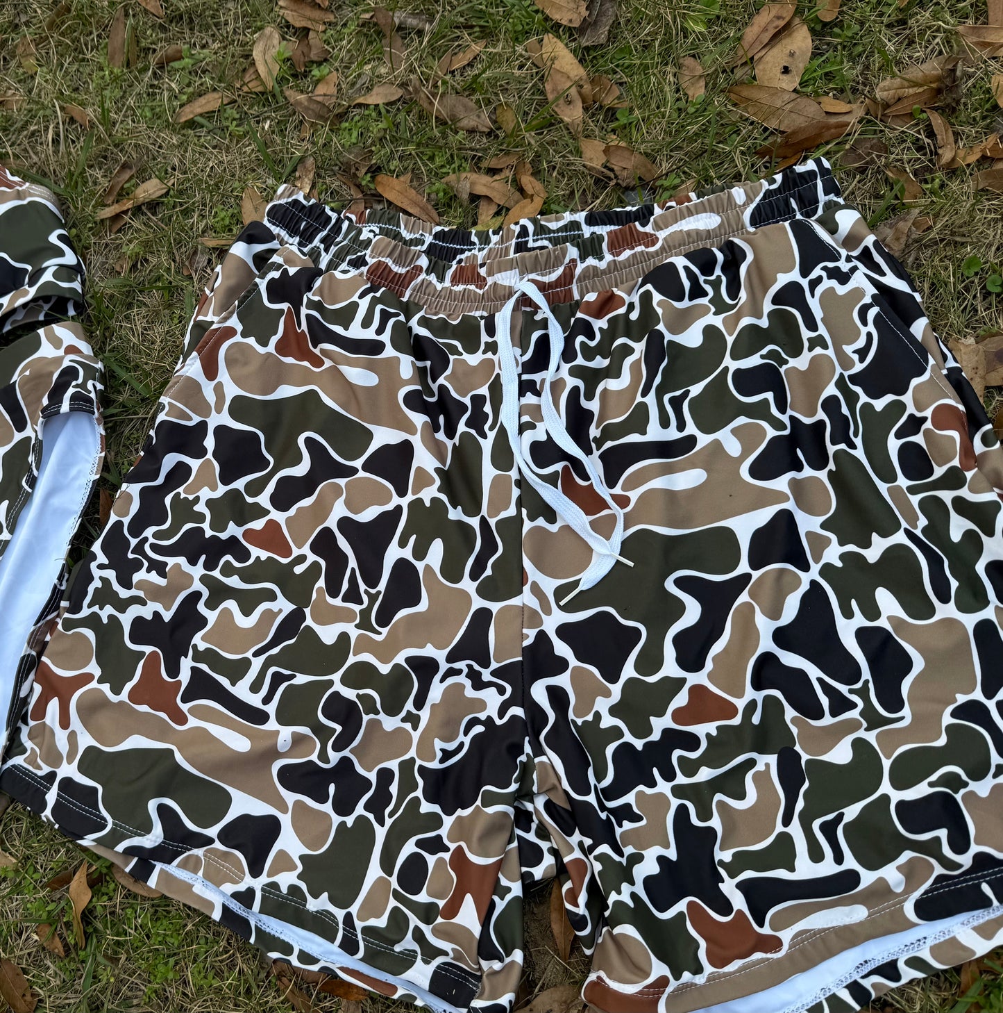 Men’s old school camo swim