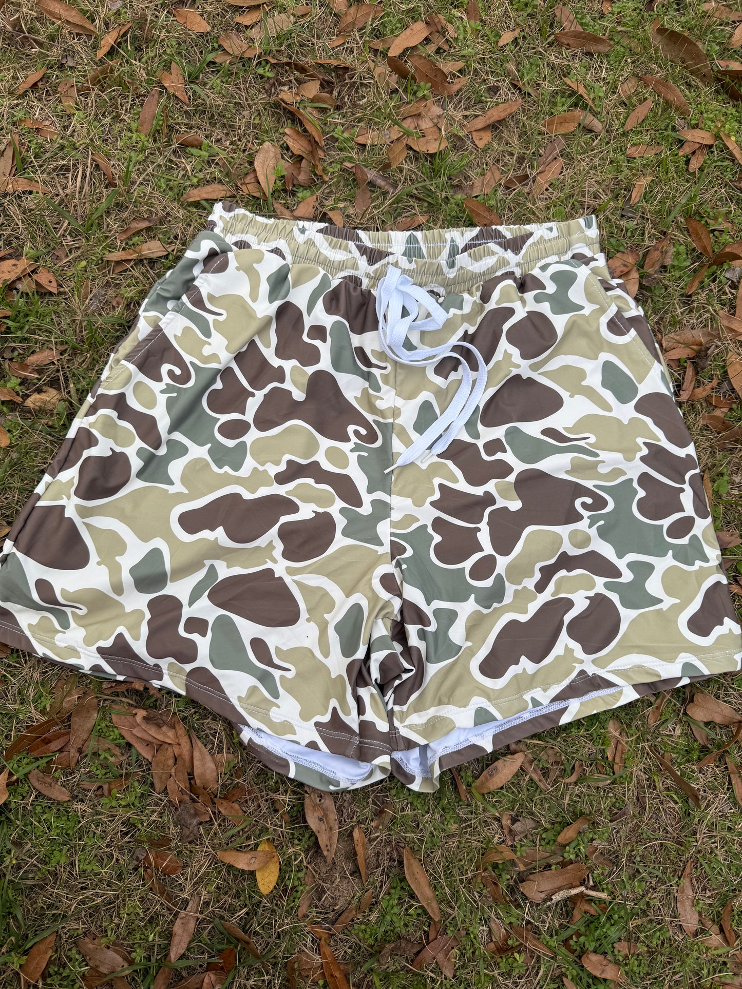 Men’s green camo swim
