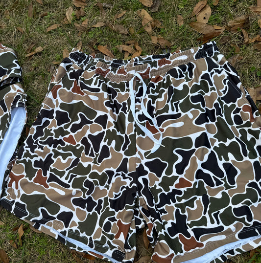 Men’s old school camo swim
