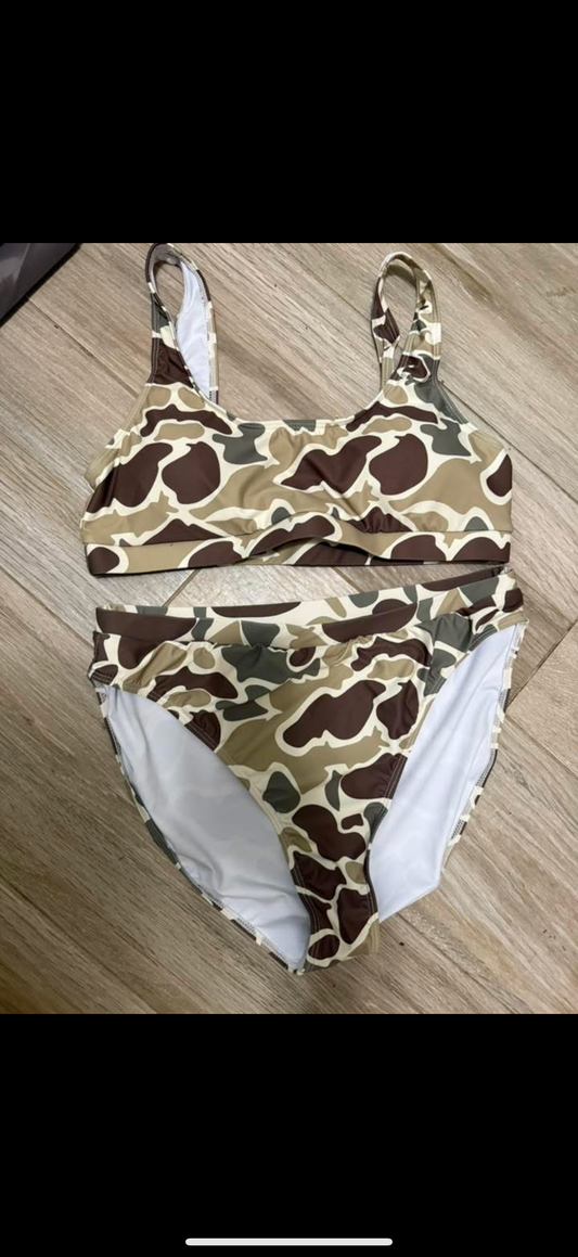 Women’s Green camo swim